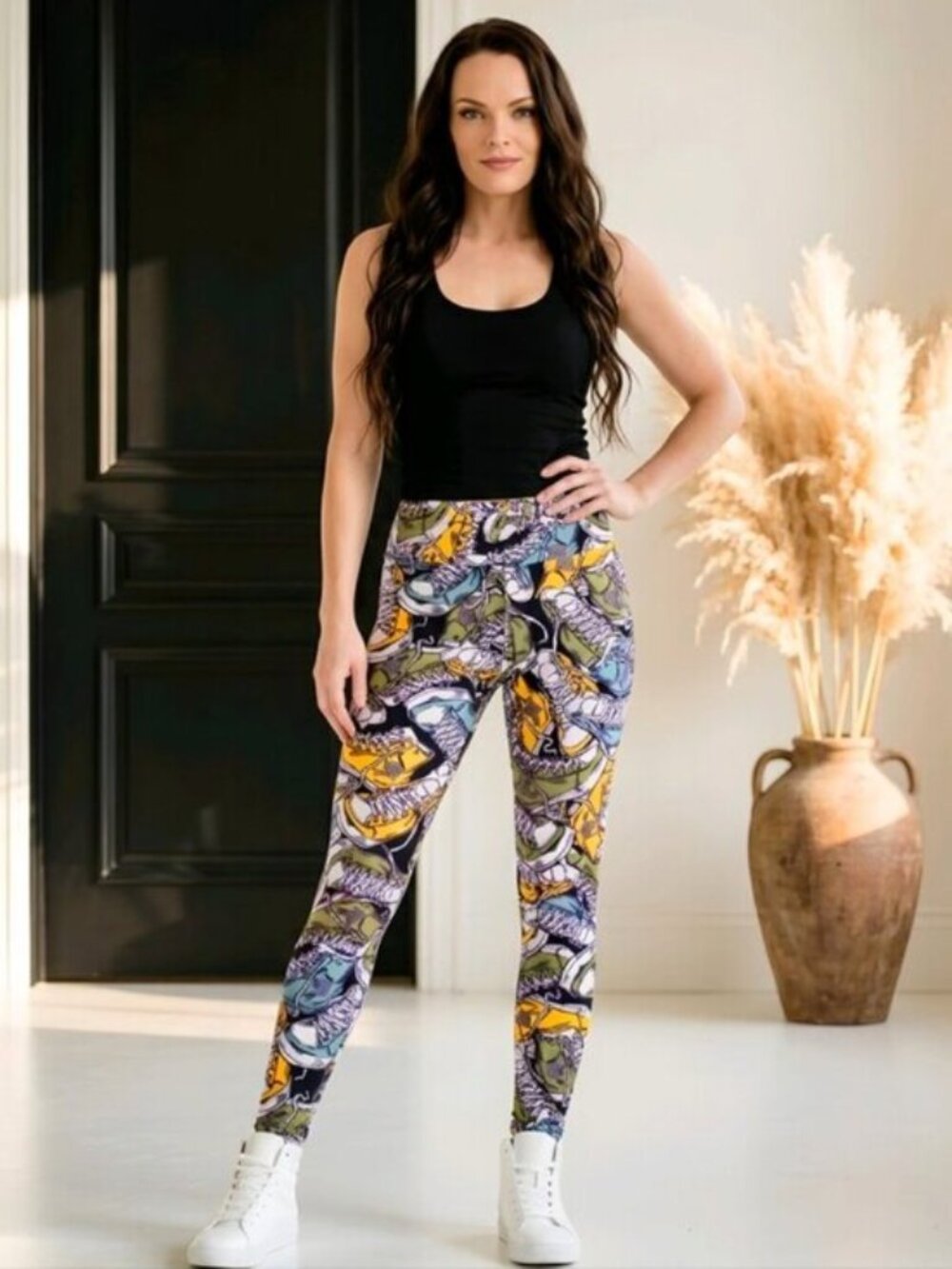 LuLaRoe ✦ Sneaker Print Graphic Leggings ✦ Multicolor Bold Soft-Stretch Yoga